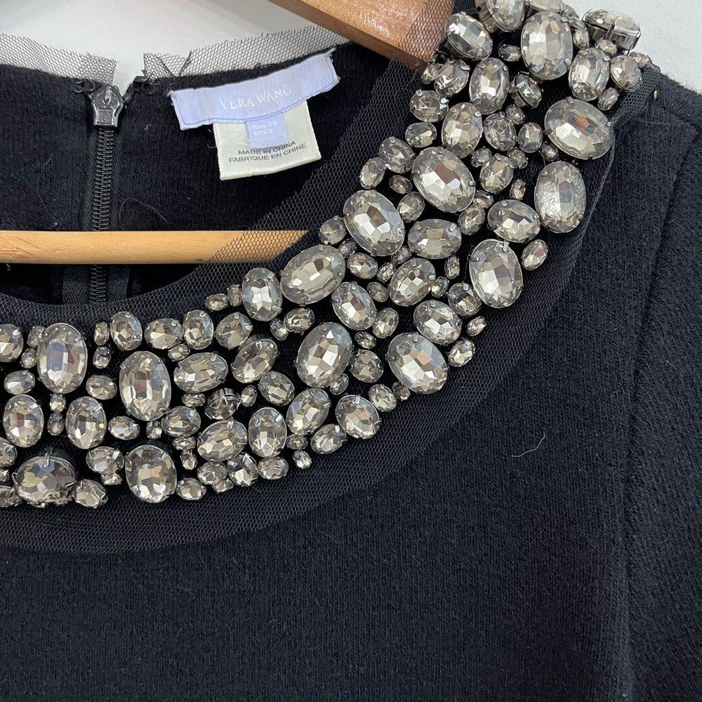 Vera Wang Embellished Wool Dress Size 2 - Picture 4 of 7